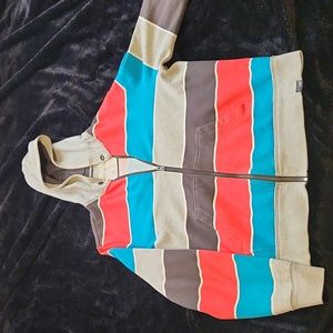 Aeropostale Full Zip Stripe Hoodie Sweater Vintage